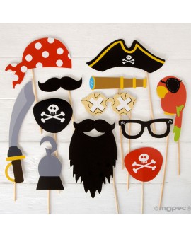 Set de 12 piezas photocall piratas.