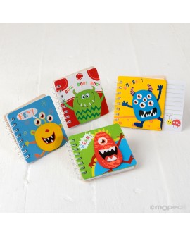 Libretas infantiles de monstruos con tapa de madera con referencia MOP-A2309 y un precio de 2,35 € de la sección regalos para...