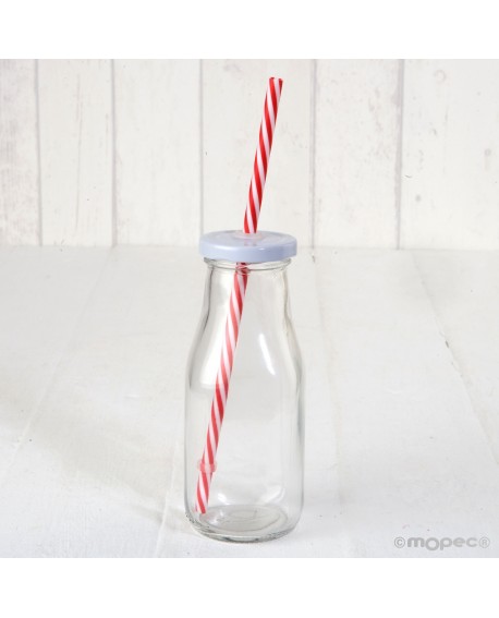 Botellita de cristal con tapa y caña con referencia MOP-I434.13 y un precio de 2,40 € de la sección regalos para niños