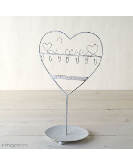 Joyero corazón de metal en blanco con referencia MOP-G94 y un precio de 14,60 € de la sección MUJER ARTÍCULOS DE DECORACIÓN