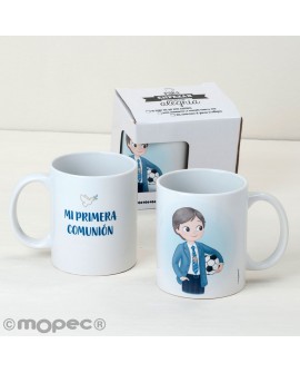 Taza niño comunión con balón, personalizable. con referencia MOP-G651.1 y un precio de 11,22 € de la sección regalos para niños