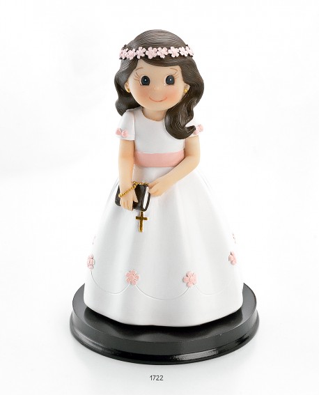 Figura para tarta de comunión de niña de comunión morena