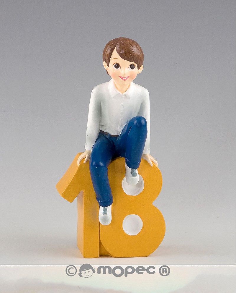 Figura de tarta de 18 cumpleaños de chico informal