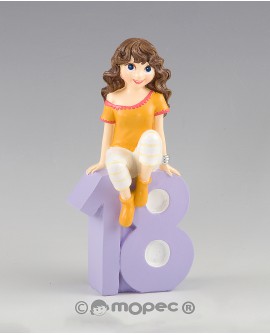 Figura para tarta de 18 cumpleaños de chica informal._MOP-Y33_16,80 €