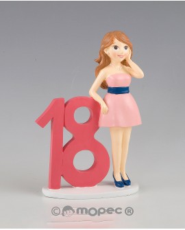 Figura para tarta de 18 cumpleaños de chica_MOP-Y87_19,00 €