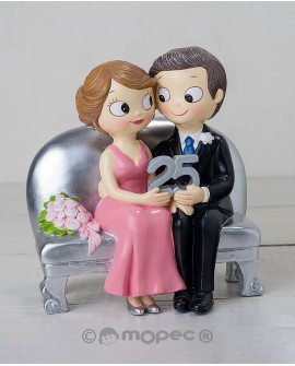 Figura Bodas de Plata con referencia MOP-Y125 y un precio de 24,94 € de la sección figura de tarta de bodas de plata