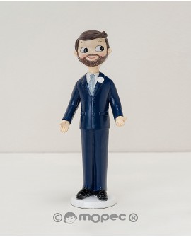 Figura para tarta individual de novio con barba. con referencia MOP-Y202 y un precio de 11,95 € de la sección Detalles para b...