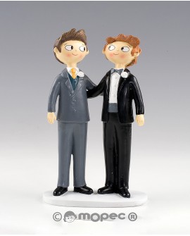 Figura para tarta boda pareja de chicos. con referencia MOP-Y845 y un precio de 25,00 € de la sección Detalles para bodas gays