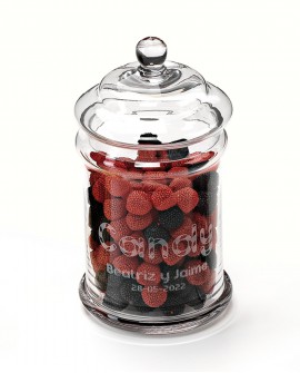 Tarro de cristal para dulces personalizable