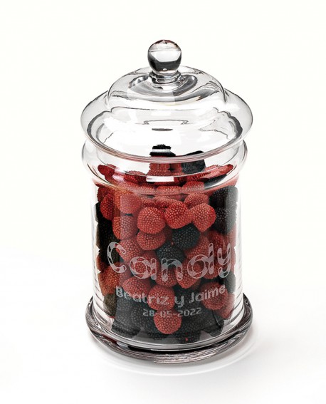 Tarro de cristal para dulces personalizable