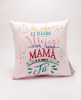 Cojín para mamá de loneta con frase