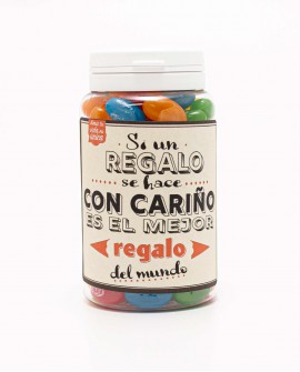 Tarro de chuches "Si un regalo se hace con cariño, es el mejor regalo del mundo"