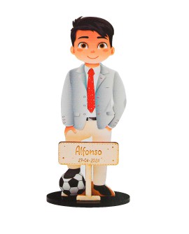 Figura para tarta comunión de niño con balón. con referencia DOP-7663 y un precio de 8,75 € de la sección figura de tarta de ...