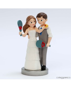 Figura tarta novios pádel