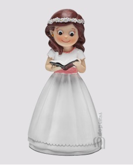 Figura para tarta niña de comunión con misal con referencia DOP-1764 y un precio de 9,40 € de la sección figura de tarta de c...