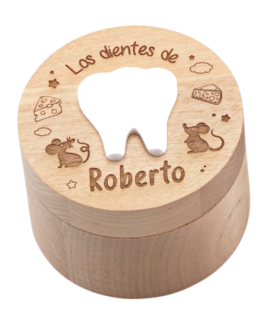 Caja de dientes redonda personalizable