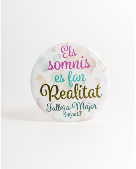 Chapa peinetas colores – “Els somnis es fan realitat” FMI con referencia PAR-chapa fmi y un precio de 3,00 € de la sección Re...