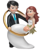 Figura de tarta novios en alianza con referencia DOP-2408 y un precio de 27,30 € de la sección figura de tarta de boda