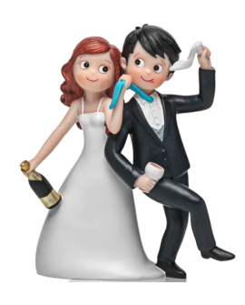 Figura de tarta de novios corbata