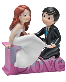 Figura de tarta de novios cenicienta con referencia DOP-2414 y un precio de 29,60 € de la sección figura de tarta de boda