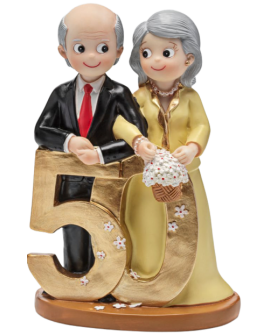 Figura para pastel 50 Aniversario Bodas Oro 