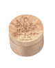 Caja de madera para arras con flores personalizada.