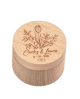 Caja de madera para alianzas con flores personalizada.