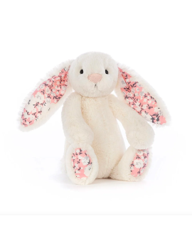 Conejito blanco de peluche con flores de cerezo en flor de Jellycat