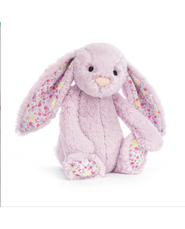 Conejito purpura de peluche con flores de Jellycat