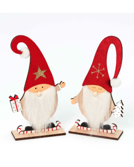 Pareja de gnomos de madera con gorro rojo con referencia MOP-NW47 y un precio de 10,80 € de la sección Regalos y objetos para...