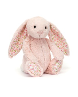 Conejito color rubor de peluche con flores de Jellycat