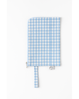 Neceser de tela – Cuadros azul celeste y blanco