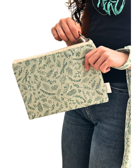 Neceser de tela – Estampado floral verde