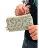 Monedero de tela – Estampado floral verde