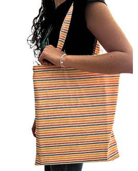 Bolso shopping de tela – Rayas multicolor