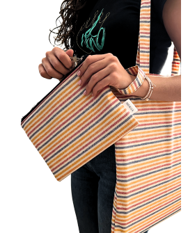 Neceser de tela – Rayas multicolor