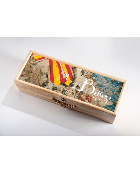 Caja de madera personalizada para banda de Belleza – Hogueras Alicante