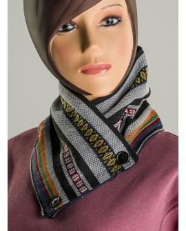 Braga de cuello artesanal forrada en polar - Modelo en tonos azules - Tipo bandana