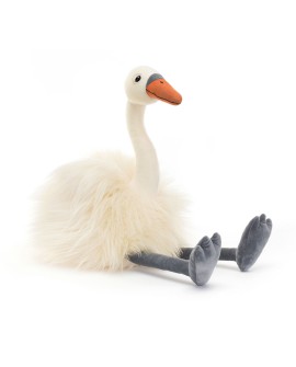 Peluche Evelyn Swan de Jellycat – Cisne elegante con pelaje crema