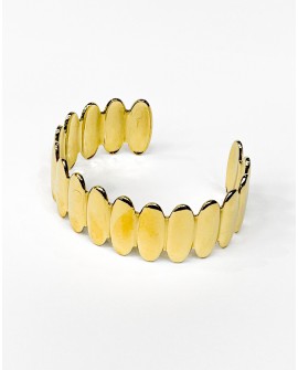 Brazalete dorado con relieves ovalados con referencia PAR -BRAZ relieves y un precio de 12,00 € de la sección bisutería mujer