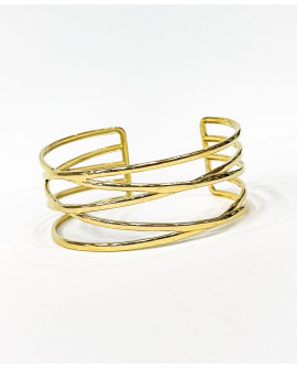 Brazalete dorado líneas cruzadas con referencia PAR -BRAZ lineas y un precio de 12,00 € de la sección bisutería mujer