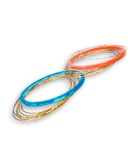 Set de pulseras doradas con color (varios tonos) con referencia PAR -pulseras aros color y un precio de 12,00 € de la sección...