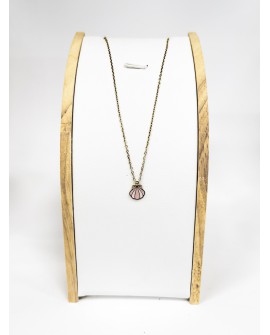 Colgante concha rosa en acero dorado con referencia PAR- colgante concha rosa y un precio de 8,00 € de la sección bisutería m...