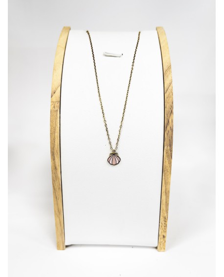 Colgante concha rosa en acero dorado con referencia PAR- colgante concha rosa y un precio de 8,00 € de la sección bisutería m...