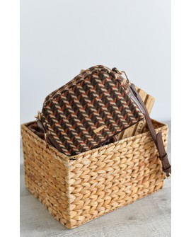 Bandolera Noco ovalada tejido príncipe de gales con referencia NOC-2525628M y un precio de 47,45 € de la sección Bolsos de mujer