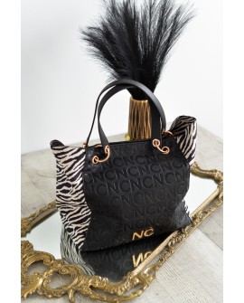 Bolso shopper Noco negro animal print