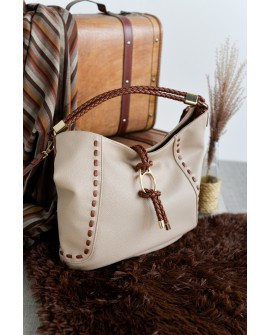 Bolso hobo Noco trenza abalorio beige con referencia NOC-2525605S y un precio de 59,35 € de la sección Bolsos de mujer