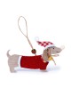 Colgante navideño perro salchicha con gorrito de Santa con referencia MOP-NA160 y un precio de 1,60 € de la sección Regalos y...