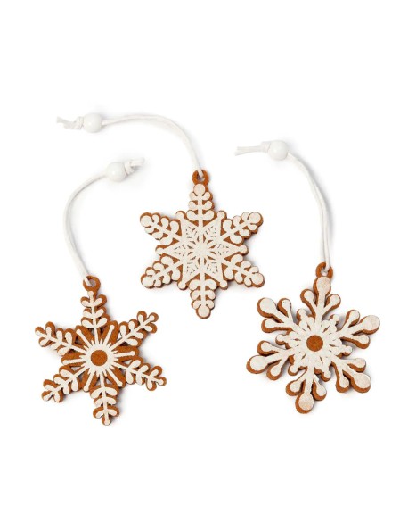 Colgantes copos de nieve en fieltro – Pack 12 unidades con referencia MOP-NA167 y un precio de 6,25 € de la sección Regalos y...