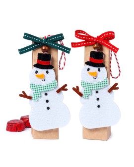 Muñeco de nieve en fieltro con cajita y bombones - Pack 6 con referencia MOP- NEB21 y un precio de 22,30 € de la sección Rega...